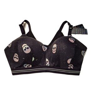 Torrid Active Skulls Sport Bra Sz 44DDD Lightly Padded Adjustable Straps Sports